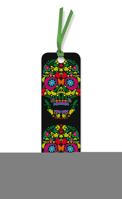 10er-Verpackungseinheit Lesezeichen: Farbig bemalter Totenschädel – Sugar Skull