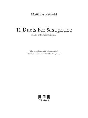 11 Duets for Saxophone – Klavierbegleitung von Petzold,  Matthias