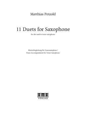 11 Duets For Saxophone – Klavierbegleitung von Petzold,  Matthias