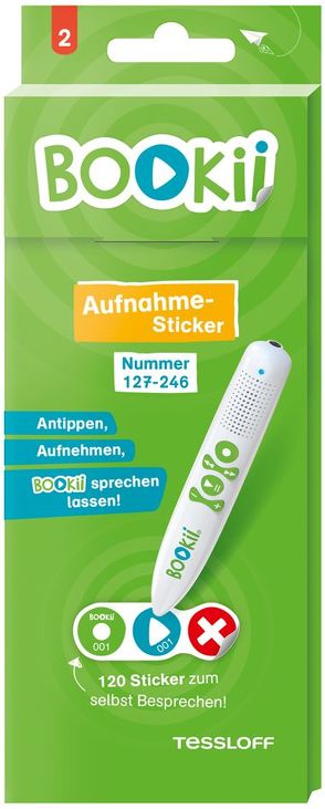 120 BOOKii® Aufnahme-Sticker neutral Paket 2, Nr. 127-246 von Tessloff Verlag