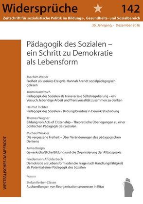 142: Pädagogik des Sozialen von Widersprüche,  142