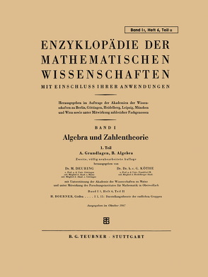 15. Darstellungstheorie der Endlichen Gruppen von Boerner,  Hermann