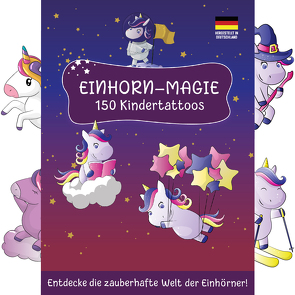 150 hautfreundliche Kindertattoos – Thema: Einhorn-Magie – 9 schöne Tattoobögen/Einhorn Tattoos Mädchen – TOPULO®