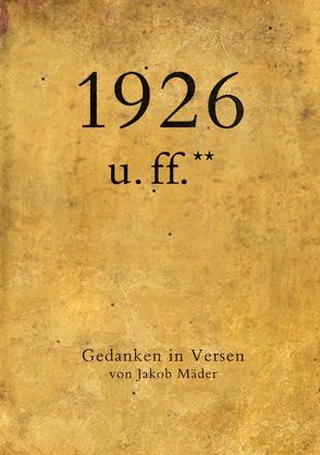 1926 u. ff.** von Mäder,  Jakob