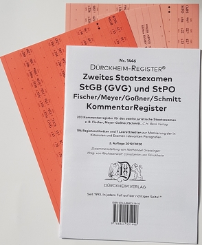 DürckheimRegister® StGB/StPO – 2. Staatsexamen für KOMMENTAR-Register (2020) von Dürckheim,  Constantin, Grassinger,  Nathanael