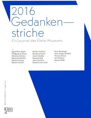 2016 Gedankenstriche von Bias-Engels,  Sigrid, de Bruyn,  Wolfgang, Freitag,  Michael, Gorholt,  Martin, Gribnitz,  Barbara, Lütteken,  Anett, Paschinger,  Petra, Stötzer,  Werner, Wilke,  Martin