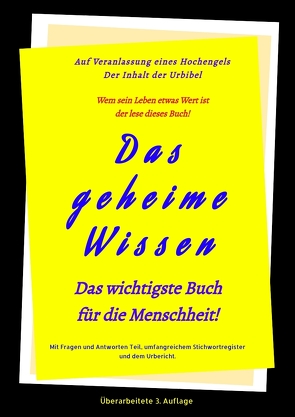 3.Auflage Das geheime Wissen – Das wichtigste Buch für die Menschheit! von Greber,  Johannes