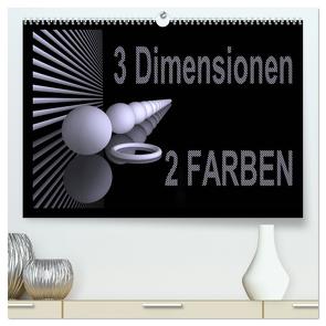 3 Dimensionen – 2 Farben (hochwertiger Premium Wandkalender 2024 DIN A2 quer), Kunstdruck in Hochglanz von IssaBild,  IssaBild