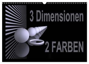 3 Dimensionen – 2 Farben (Wandkalender 2024 DIN A3 quer), CALVENDO Monatskalender von IssaBild,  IssaBild