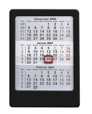 3-Monats-Tischaufsteller 2021 schwarz – Tisch-Kalender 12×16 cm – Büro-Kalender – mit Datumsschieber – Alpha Edition