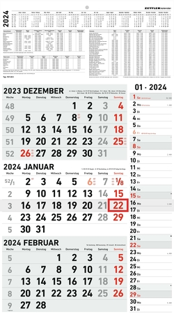 3-Monatskalender Kombi 2024 33×58,8