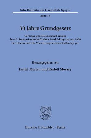 30 Jahre Grundgesetz. von Merten,  Detlef, Morsey,  Rudolf