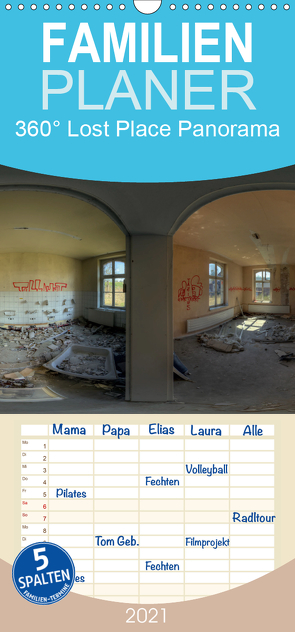 360° Lost Place Panorama – Familienplaner hoch (Wandkalender 2021 , 21 cm x 45 cm, hoch) von DerMische