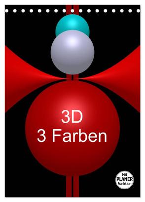 3D – 3 Farben (Tischkalender 2024 DIN A5 hoch), CALVENDO Monatskalender von Bild,  Issa