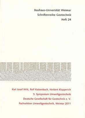 5. Symposium Umweltgeotechnik von Klapperich,  Herbert, Witt,  Karl Josef