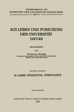 50 Jahre Königstuhl-Sternwarte von Kopff,  August