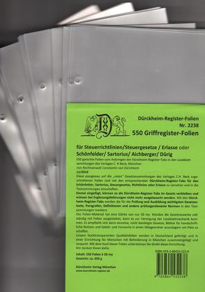 550 DürckheimRegister®-FOLIEN für STEUERGESETZE, RICHTLINIEN und ERLASSE. von Dürckheim,  Constantin von