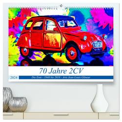 70 Jahre 2CV (hochwertiger Premium Wandkalender 2024 DIN A2 quer), Kunstdruck in Hochglanz von Glineur alias DeVerviers,  Jean-Louis