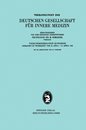 74. Kongreß von Schlegel,  Professor Dr. B.