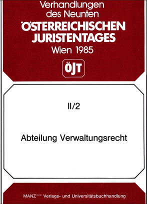 Abteilung Verwaltungsrecht von Fessler,  Peter, Szymanski,  Wolf