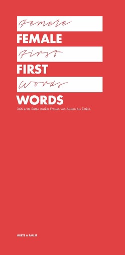 Female First Words von Burkhardt,  Ralph