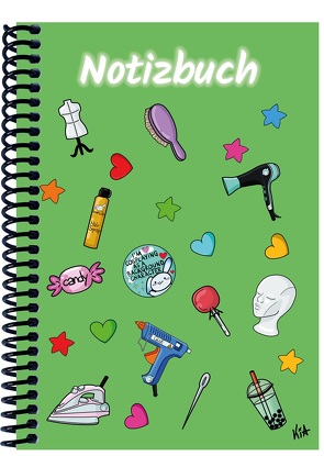 A 4 Notizbuch Manga Items, grün, kariert von E&Z-Verlag GmbH