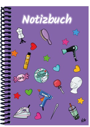 A 4 Notizbuch Manga Items, lila, blanko von E&Z-Verlag GmbH