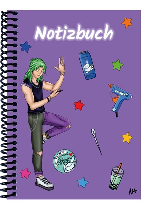 A 4 Notizbuch Manga Quinn, lila, blanko von E&Z-Verlag GmbH