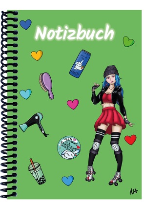 A 5 Notizbuch Manga Enora, grün, blanko von E&Z-Verlag GmbH