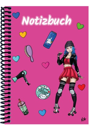 A 5 Notizbuch Manga Enora, pink, kariert von E&Z-Verlag GmbH