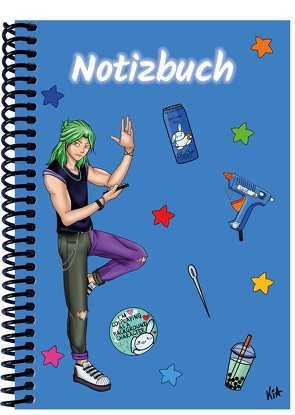 A 5 Notizbuch Manga Quinn, blau, blanko von E&Z-Verlag GmbH