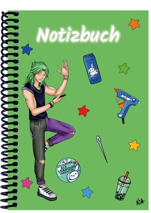 A 5 Notizbuch Manga Quinn, grün, blanko von E&Z-Verlag GmbH