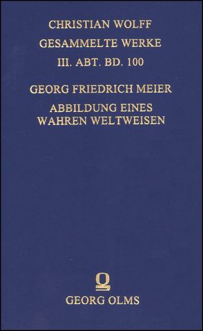 Abbildung eines wahren Weltweisen von Meier,  Georg F, Reischert,  Mirjam