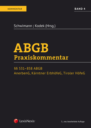 ABGB Praxiskommentar / ABGB Praxiskommentar – Band 4, 5. Auflage von Eccher,  Bernhard, Egglmeier-Schmolke,  Barbara, Kodek,  Georg E., Kolmasch,  Wolfgang, Nemeth,  Kristin, Niedermayr,  Monika, Schwimann,  Michael, Sprohar-Heimlich,  Helga