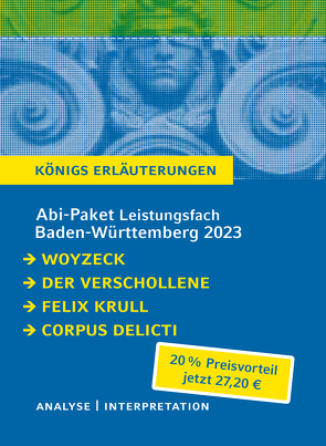 Abitur Baden-Württemberg 2023 Leistungskurs Deutsch – Paket von Büchner,  Georg, Kafka,  Franz, Mann,  Thomas, Zeh,  Juli