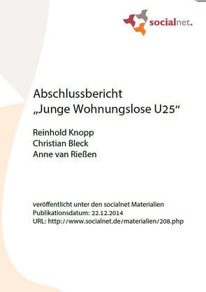 Abschlussbericht „Junge Wohnungslose U25“ von Bleck,  Christian, Knopp,  Reinhold, van Rießen,  Anne