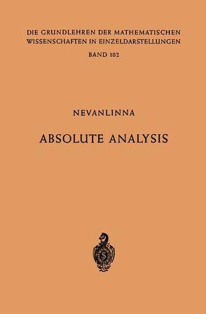 Absolute Analysis von Nevanlinna,  Frithjof, Nevanlinna,  Rolf