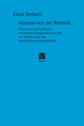 Abstand von der Rhetorik von Semsch,  Klaus