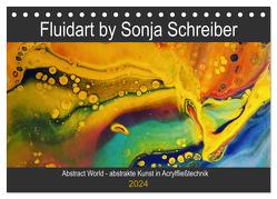 Abstract World – abstrakte Kunst in Acrylfließtechnik (Tischkalender 2024 DIN A5 quer), CALVENDO Monatskalender von Schreiber,  Sonja