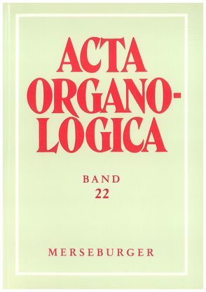 Acta Organologica von Reichling,  Alfred