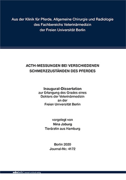 ACTH-Messungen bei verschiedenen Schmerzzuständen des Pferdes von Jaburg,  Nina