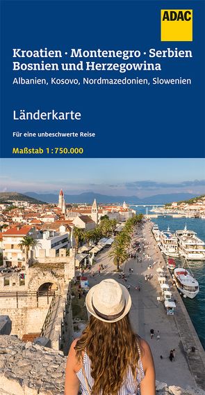 ADAC Länderkarte Kroatien, Montenegro, Serbien, Bosnien u. Herzegowina 1:750.000