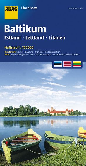 ADAC LänderKarte Baltikum, Estland, Lettland, Litauen 1:700 000