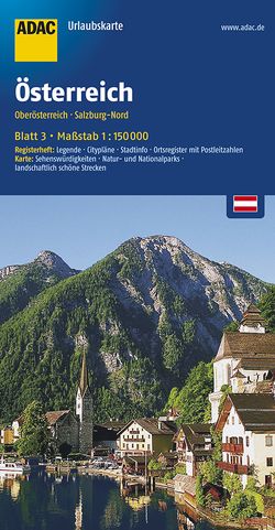 ADAC Urlaubskarte Österreich 03 Oberösterreich, Salzburg-Nord 1:150.000