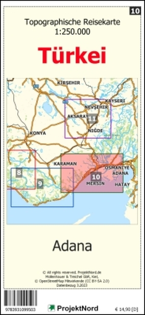 Adana – Topographische Reisekarte 1:250.000 Türkei (Blatt 10) von Mollenhauer,  Jens Uwe