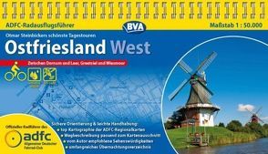 ADFC-Radausflugsführer Ostfriesland West 1:50.000 praktische Spiralbindung, reiß- und wetterfest, GPS-Tracks Download von Steinbicker,  Otmar