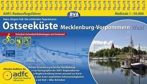 ADFC-Radausflugsführer Ostseeküste Mecklenburg-Vorpommern West 1:50.000 praktische Spiralbindung, reiß- und wetterfest, GPS-Tracks Download von Fuss,  Hans J