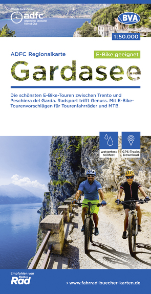 ADFC-Regionalkarte Gardasee, 1:50.000, E-Bike-geeignet, reiß- und wetterfest, GPS-Tracks-Download