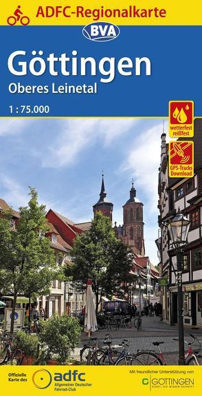 ADFC-Regionalkarte Göttingen Oberes Leinetal, 1:75.000, reiß- und wetterfest, GPS-Tracks Download