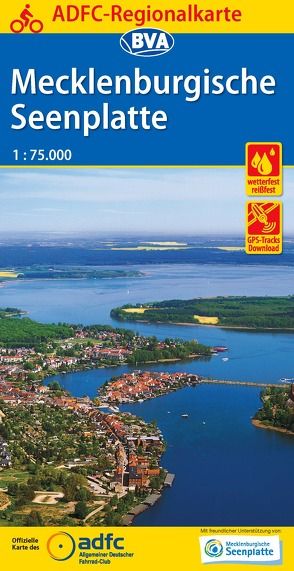 ADFC-Regionalkarte Mecklenburgische Seenplatte 1:75.000, reiß- und wetterfest, GPS-Tracks Download